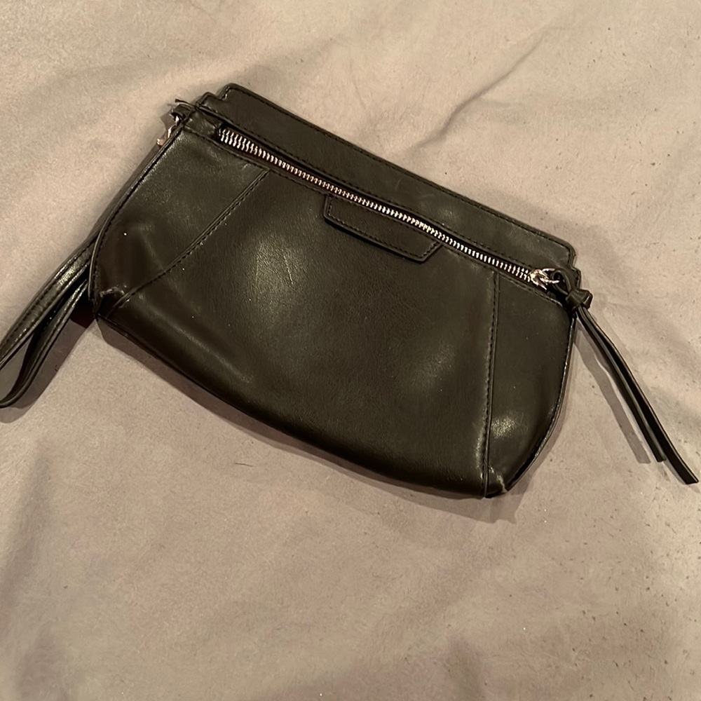 Black zipper clutch